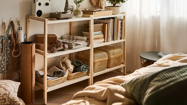 open shelving units