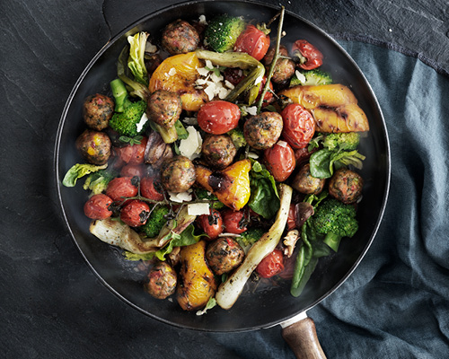 素菜丸配車厘茄菠菜汁