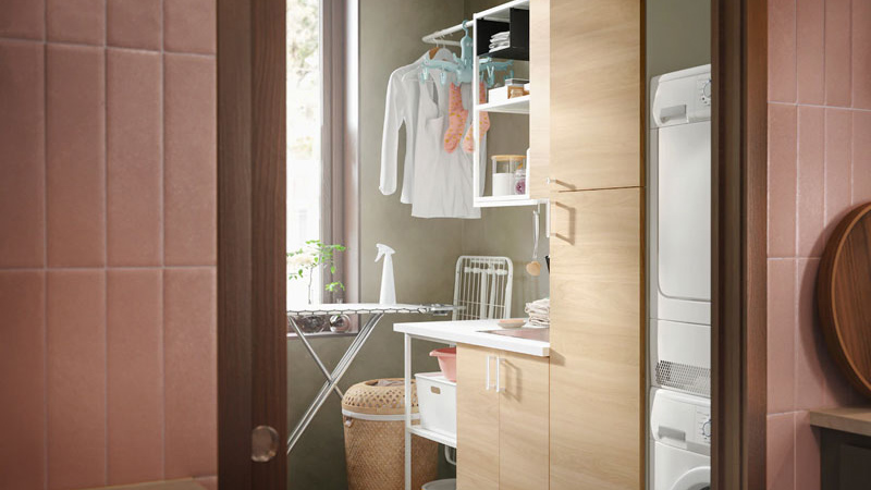 結合儲物和家電的理想家庭洗衣間