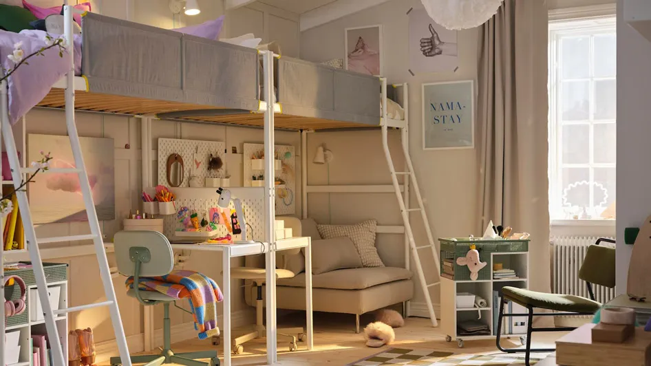 A cool tween shared room with space for individual expression