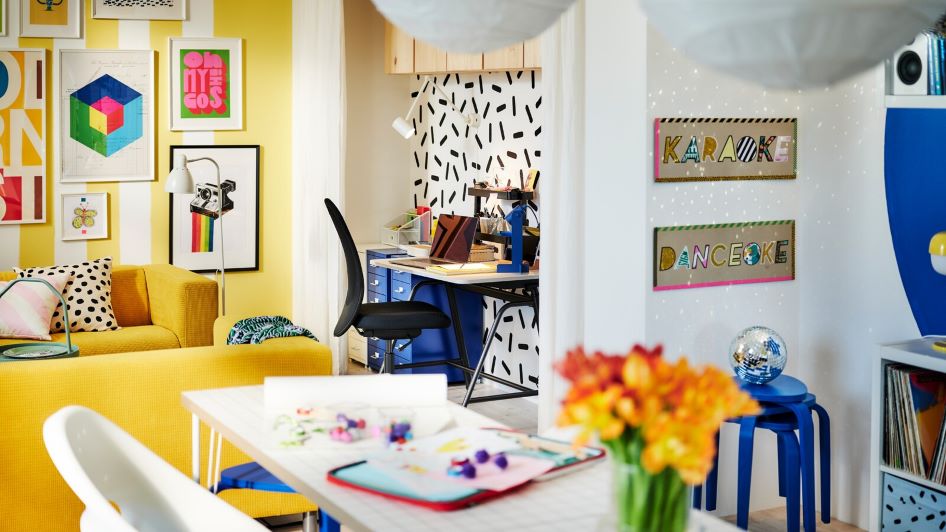 A home that’s prepped for work and dipped in colour