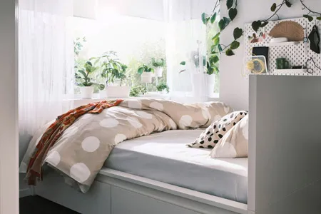 A feel-good modern bedroom where dreams are hatched
