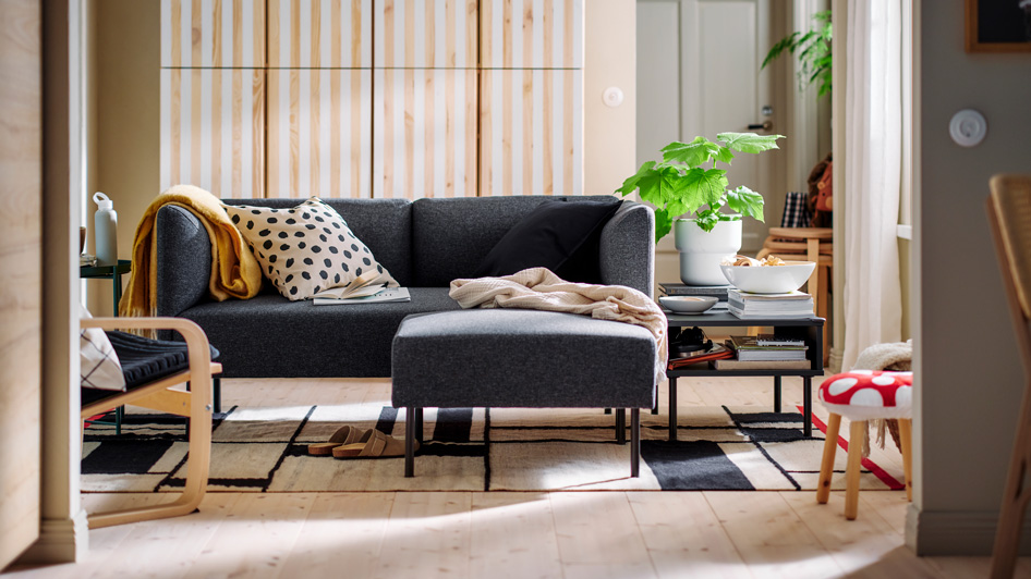 A modern Scandi living room – small but family-sized