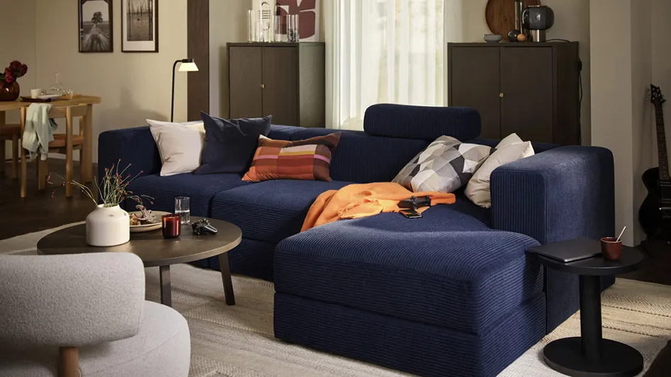 A calm, curated living room with a talent for clutter-munching