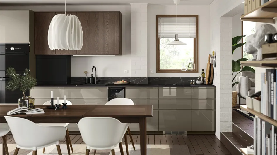 A minimalist kitchen with an open and welcoming air