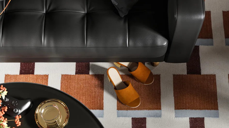 An Instagram worthy living room that's small, modern and multifunctional